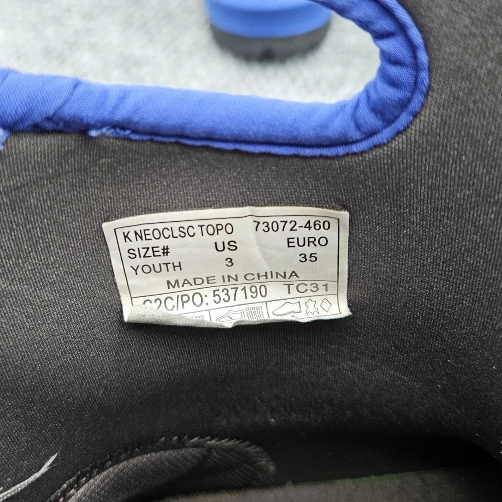 Bogs (Kids Youth 3) Blue Neo Classic Topo Waterproof Insulated Winter Rain Boots